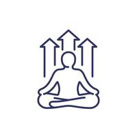 meditation and growth line icon on white vector