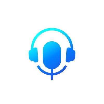 Podcast icon with headset and mike