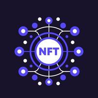 NFT non fungible token, vector illustration