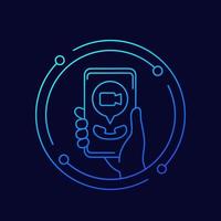 incoming video call linear icon vector