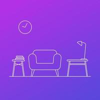 chair in the living room, line vector