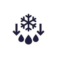 defrost, ice to water icon on white vector