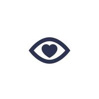 Eye and heart icon vector