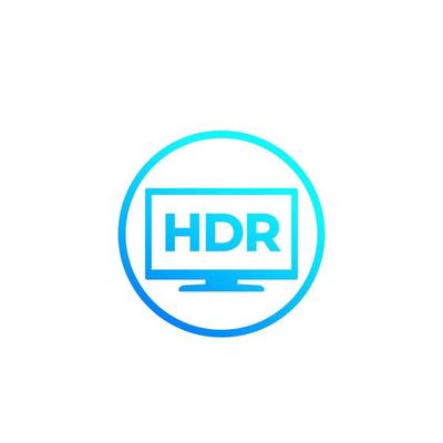 HDR, tv screen vector mark