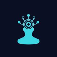 Machine learning and data mining icon vector