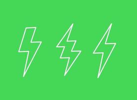 Lightning bolts, vector line icons