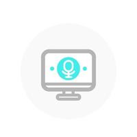speech recognition technology icon vector