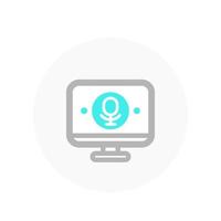 speech recognition technology icon vector