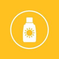 sunscreen, suntan lotion icon vector