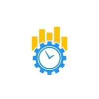 icono de vector de productividad y eficiencia en blanco