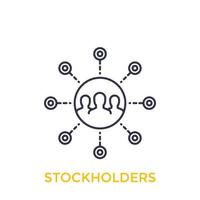 stockholders icon, line on white vector