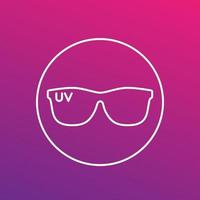 Gafas de sol, icono lineal de vector de protección uv