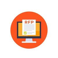 rfp, solicitud de icono de propuesta, vector