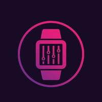 configuration with smart watch, remote settings control vector icon