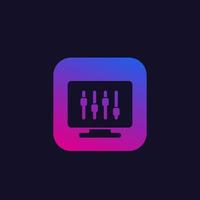 configuration, slider bar icon, vector