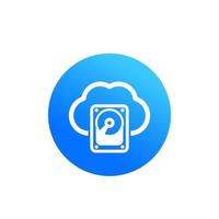 cloud data storage, hosting vector icon