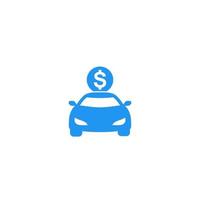 préstamo de coche, icono de pagos vector