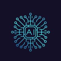 Artificial intelligence, AI vector icon