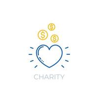 Charity linear icon vector