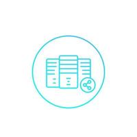 mainframe, server, shared hosting vector icon, linear