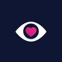 ojo con corazón, vector logo