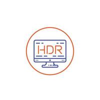 HDR screen vector line icon