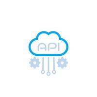 Cloud API, software integration icon vector