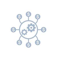 costs optimization, production efficiency icon vector