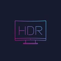 HDR tv vector line icon