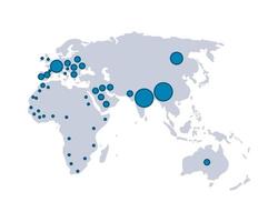 old continents with points locations infographic vector