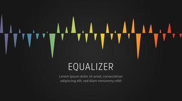 Sound equalizer pattern, music digital wave, voice tune graphic wave line, soundwave spectrum, colorful visual signal, isolated vector illustration,