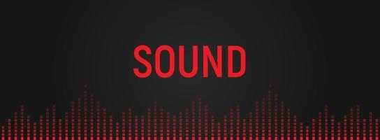 Audio equalizer, voice range recognition illustration. Music playback, soundtrack icon. Digital audio spectrum. Isolated red sound vibrations on black background vector