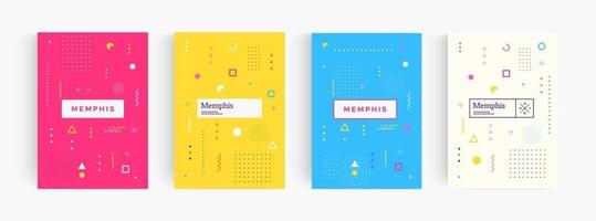 Colorful abstract minimalistic style poster, memphis geometric background, cover template, creative pattern Vectors. vector