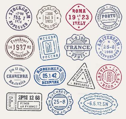 Passport Stamp Vector Art, Icons, and Graphics for Free Download