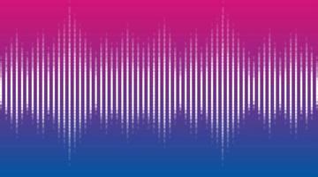 Musical equalizer, sound settings, digital graphics of sound track. Financial schedule, exchange monitoring, currency rate trends. Linear wide horizontal chart bar. Pulse vector isolated illustration.