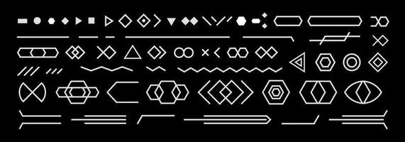 Black and white Neo Memphis geometric design background elements composition set juxtaposed shapes and lines, zig zags, squiggles for flyer, leaflet, banner and poster vector