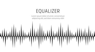 Musical equalizer, sound settings, digital graphics of sound track. Financial schedule, exchange monitoring, currency rate trends. Linear wide horizontal chart bar. Pulse vector isolated illustration.