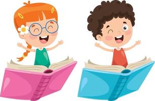 School Kid Reading Book vector