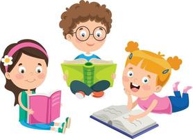 School Kid Reading Book vector