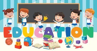 Education Of Little Preschool Children vector