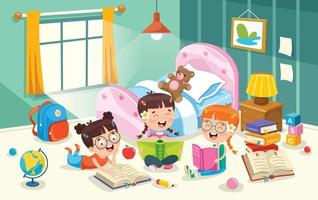 Child Having Fun In A Room vector