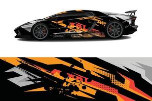 Car wrap graphic racing abstract background for wrap and vinyl sticker vector