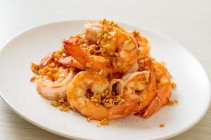fried shrimps or prawns with garlic photo