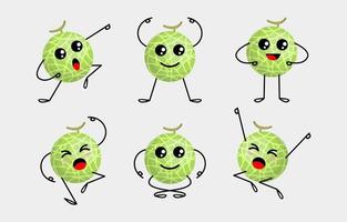 Set of Melon Characters vector