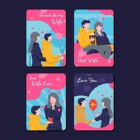 conjunto de tarjetas del día de agradecimiento a la esposa vector