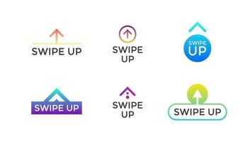 Swipe up button icon set. Application and social network scroll arrow pictogram for stories design blogger. Vector modern gradient style eps 10