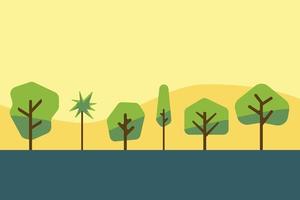 Collection of simplicity tree and shrub flat design. Vector illustration.