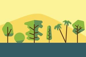 Collection of simplicity tree and shrub flat design. Vector illustration.