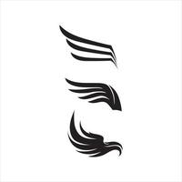 logotipo de ala negra símbolo de águila y halcón para un diseñador profesional vector