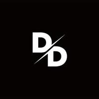Dd logo letter monogram slash con plantilla de diseños de logotipos modernos vector